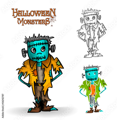 Vector: Halloween monster spooky zombie illustration EPS10 file Halloween monster spooky zombie illustration EPS10 file