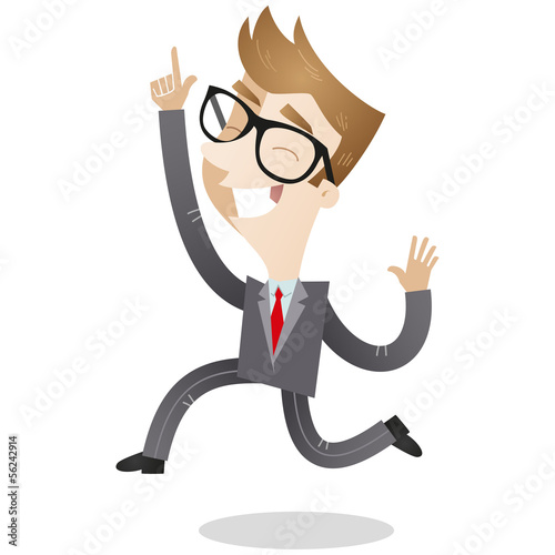 Vector: Businessman, jumping, celebrating, happy Businessman, jumping, celebrating, happy