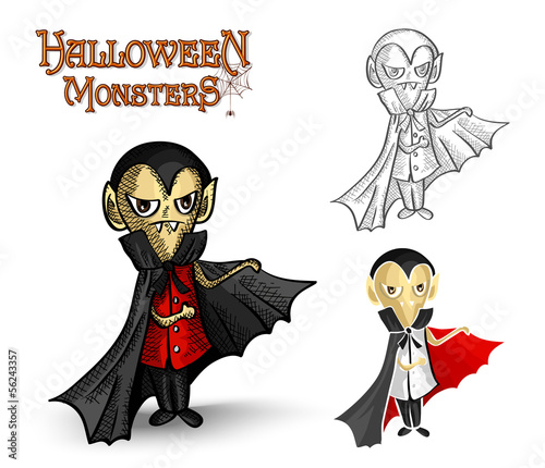 Vector: Halloween monsters spooky vampire illustration EPS10 file Halloween monsters spooky vampire illustration EPS10 file