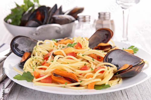Photo: spaghetti with mussel spaghetti with mussel