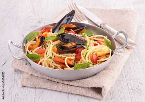 Photo: spaghetti with mussel spaghetti with mussel