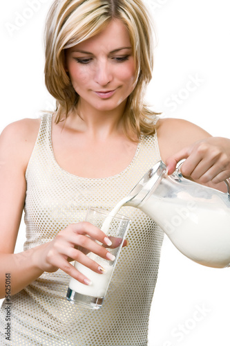 Photo: Woman pour out milk Woman pour out milk