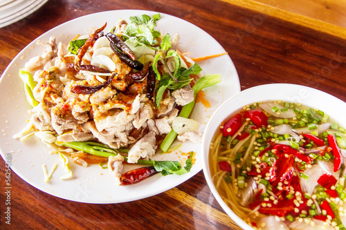 Photo: Steamed pork with spicy sauce and lemon Steamed pork with spicy sauce and lemon