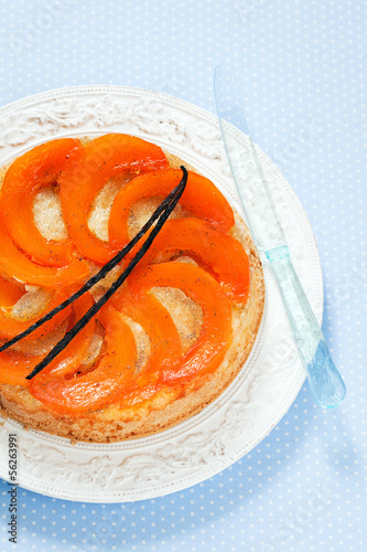 Photo: Pumpkin upside down cake, selective focus Pumpkin upside down cake, selective focus