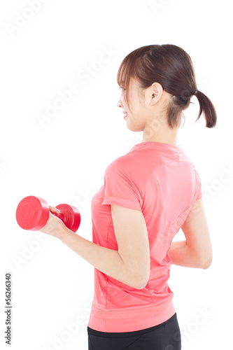 Photo: ダンベルでトレーニングする女性 ダンベルでトレーニングする女性