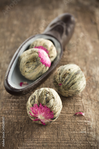 Photo: Balls of green tea. Balls of green tea.