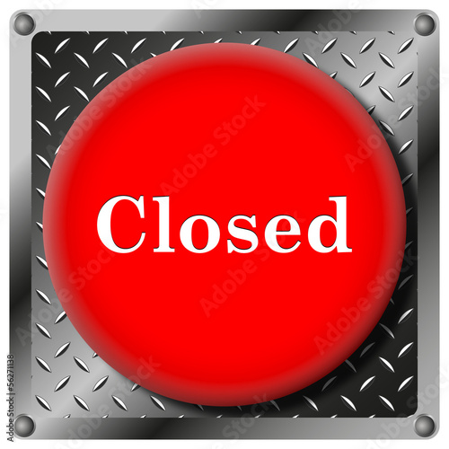 Illustration: Closed metallic icon Closed metallic icon