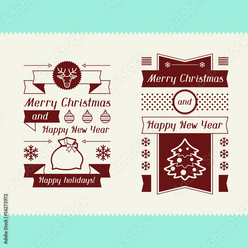 Vector: Merry Christmas invitation typographic design elements. Merry Christmas invitation typographic design elements.