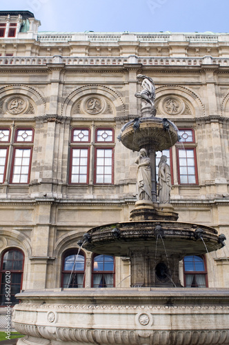 Photo: Vienna Opera house fountain statues Austria Europe Vienna Opera house fountain statues Austria Europe
