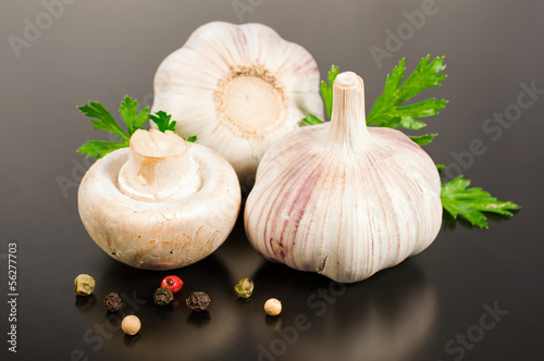 Photo: mushrooms with garlic and spice and parsley mushrooms with garlic and spice and parsley