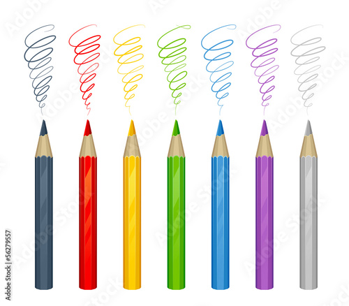 Vector: Set of colorful pencil Set of colorful pencil