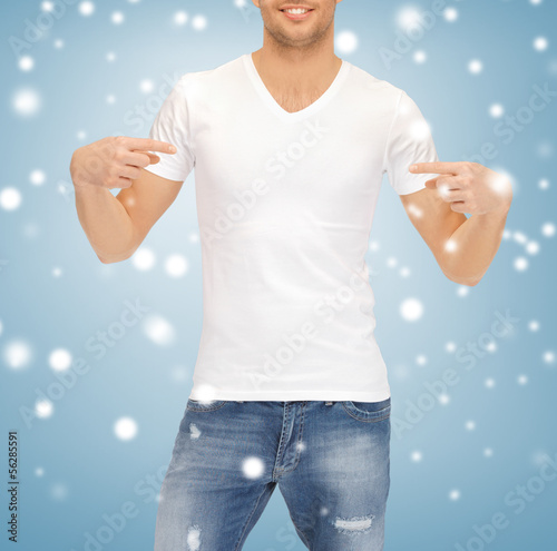 Photo: man in blank white t-shirt man in blank white t-shirt