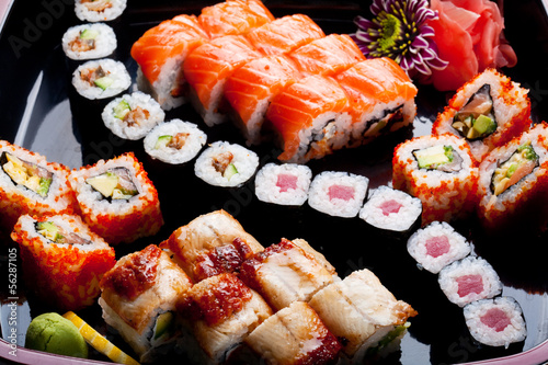 Photo: Different sushi rolls. Different sushi rolls.