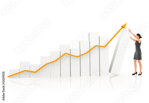 Photo: Business woman with a growth graph Business woman with a growth graph