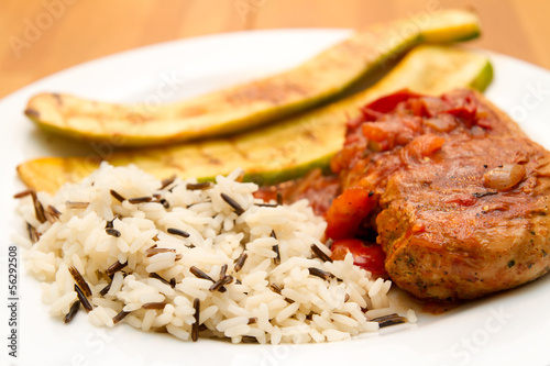Photo: Chicken with vegetables and rice Chicken with vegetables and rice