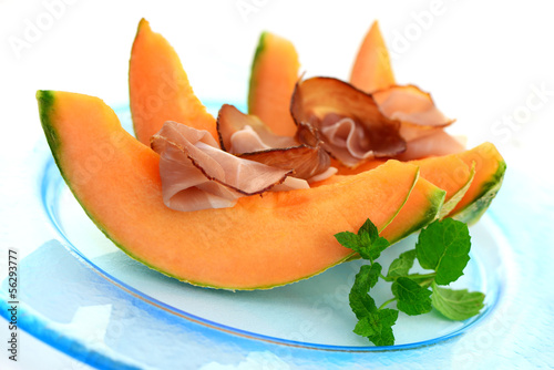 Photo: Melone mit Räucherschinken Melone mit Räucherschinken