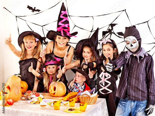 Photo: Halloween party with children. Halloween party with children.