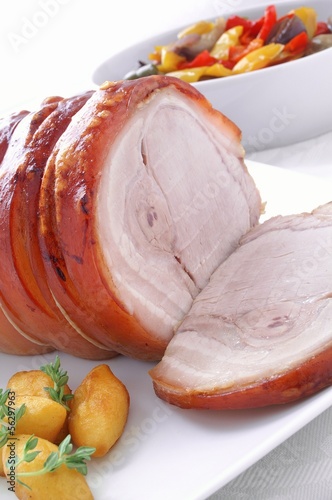Photo: Roast pork joint with vegetables Roast pork joint with vegetables