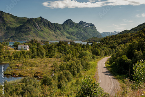 Photo: Winding road at Lofoten in northern Norway Winding road at Lofoten in northern Norway