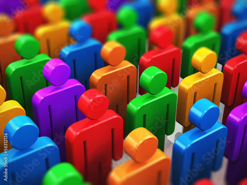 Illustration: Crowd of color human figures Crowd of color human figures
