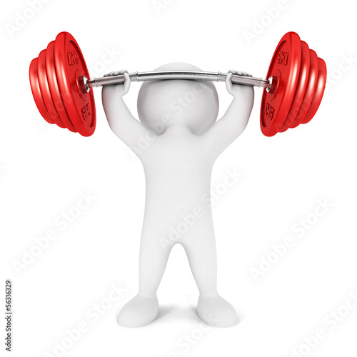 Illustration: 3d white people weightlifting 3d white people weightlifting