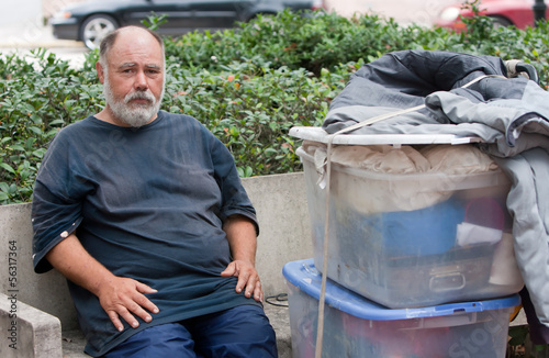 Photo: Homeless man on streets Homeless man on streets