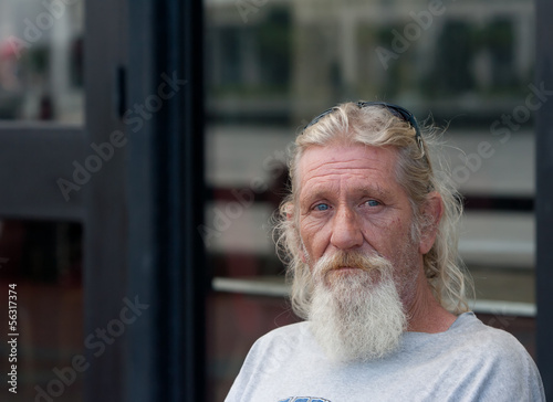 Photo: Homeless man with beard Homeless man with beard