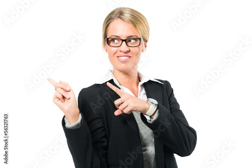 Photo: Young woman with white background Young woman with white background