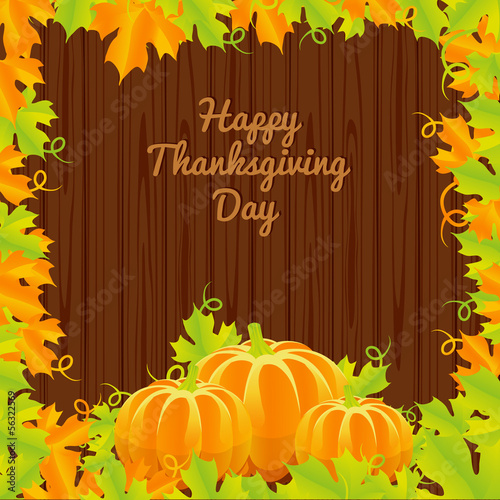 Vector: Background autumn harvest of pumpkins and leaves Background autumn harvest of pumpkins and leaves