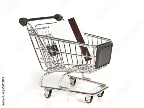 Photo: Shopping cart with credit card Shopping cart with credit card