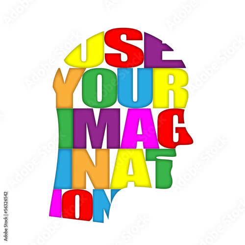 Illustration: "USE YOUR IMAGINATION" Icon (ideas teamwork creativity dreams) "USE YOUR IMAGINATION" Icon (ideas teamwork creativity dreams)
