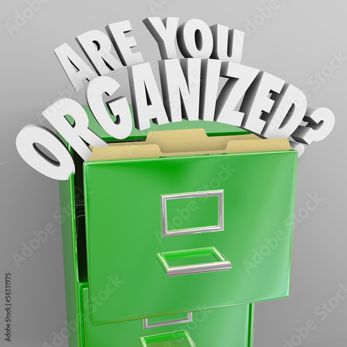 Illustration: Are You Organized Filing Cabinet Words Records File System Are You Organized Filing Cabinet Words Records File System