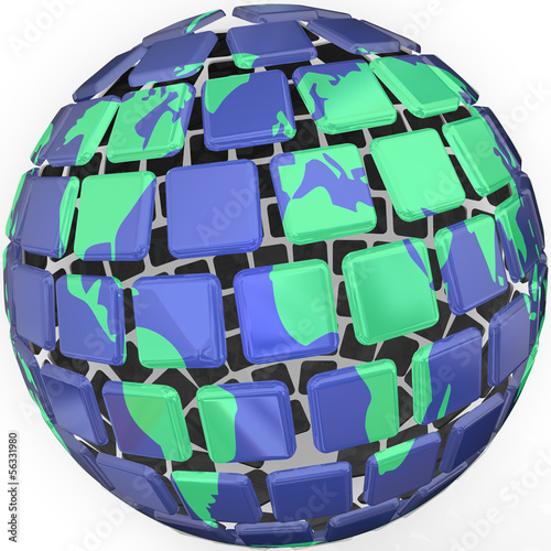 Illustration: Planet Earth Globe Sytlized Abstract World Global Business Planet Earth Globe Sytlized Abstract World Global Business