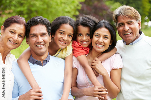 Photo: Muti-Generation Indian Family Walking In Countryside Muti-Generation Indian Family Walking In Countryside