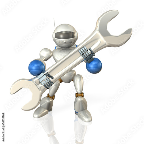 Illustration: Robot with a wrench Robot with a wrench