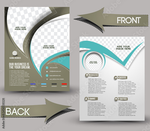 Vector: Global Business Front & Back Flyer Template Global Business Front & Back Flyer Template