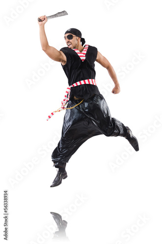 Photo: Man in pirate costume in halloween concept Man in pirate costume in halloween concept