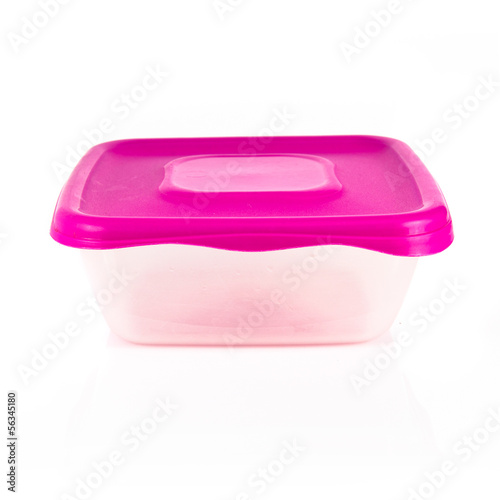 Photo: tupperware with pink cover over white background tupperware with pink cover over white background