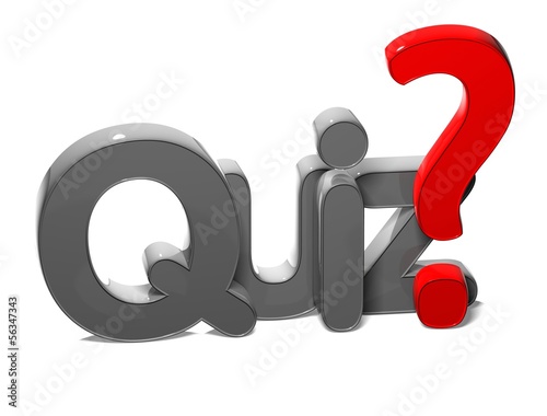 Illustration: 3D Word Quiz on white background 3D Word Quiz on white background