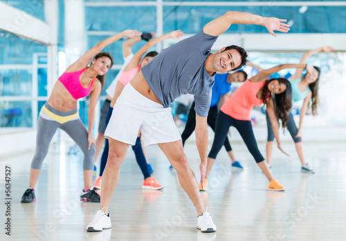 Photo: Gym people stretching Gym people stretching