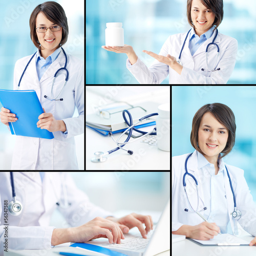 Photo: Clinician working Clinician working