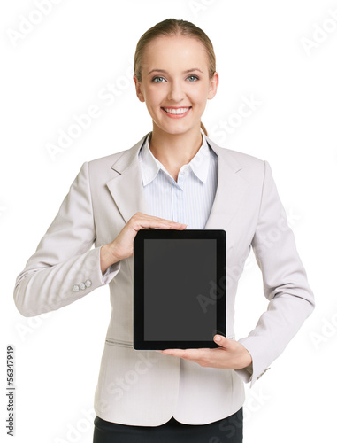 Photo: Woman with touchpad Woman with touchpad