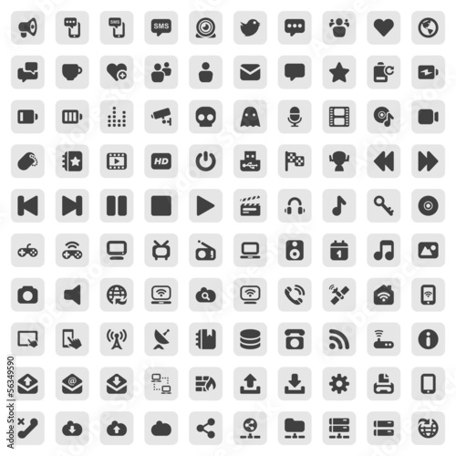 Vector: media & communication iconset media & communication iconset