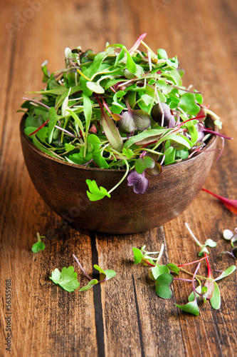 Photo: Baby greens in a bowl Baby greens in a bowl