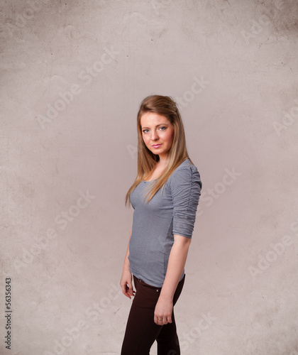 Photo: Portrait of a young cute girl with empty copy space Portrait of a young cute girl with empty copy space