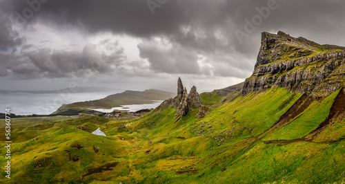 Photo: Panoramic view of Old man of Storr mountains, Scottish highlands Panoramic view of Old man of Storr mountains, Scottish highlands