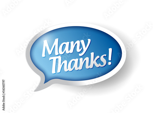 Illustration: many thanks message bubble illustration design many thanks message bubble illustration design