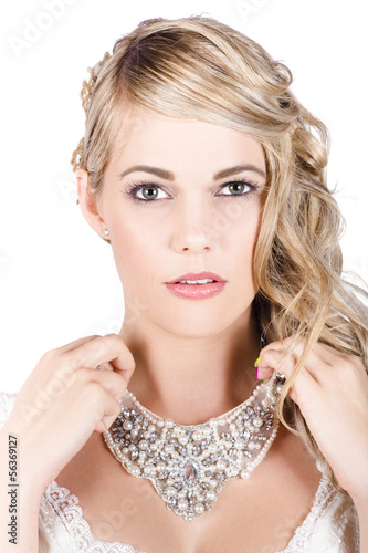 Photo: Beautiful Bride Holding Necklace Beautiful Bride Holding Necklace