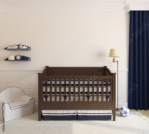 Illustration: Interior of nursery. Interior of nursery.