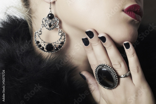 Photo: Jewelry and Beauty.beautiful woman.red lips.manicure Jewelry and Beauty.beautiful woman.red lips.manicure